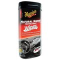 Meguiars Wax Use On Vinyl/ Rubber/ Plastic, Natural Shine, Unscented, 25 Wipes G4100
